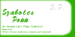 szabolcs popp business card